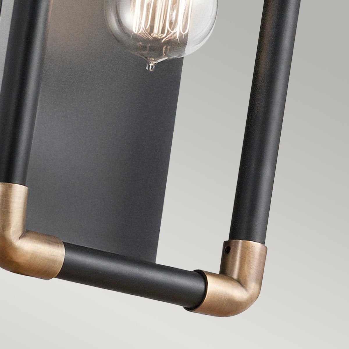 Kichler Imahn Single Wall Light - Black and Natural Brass
