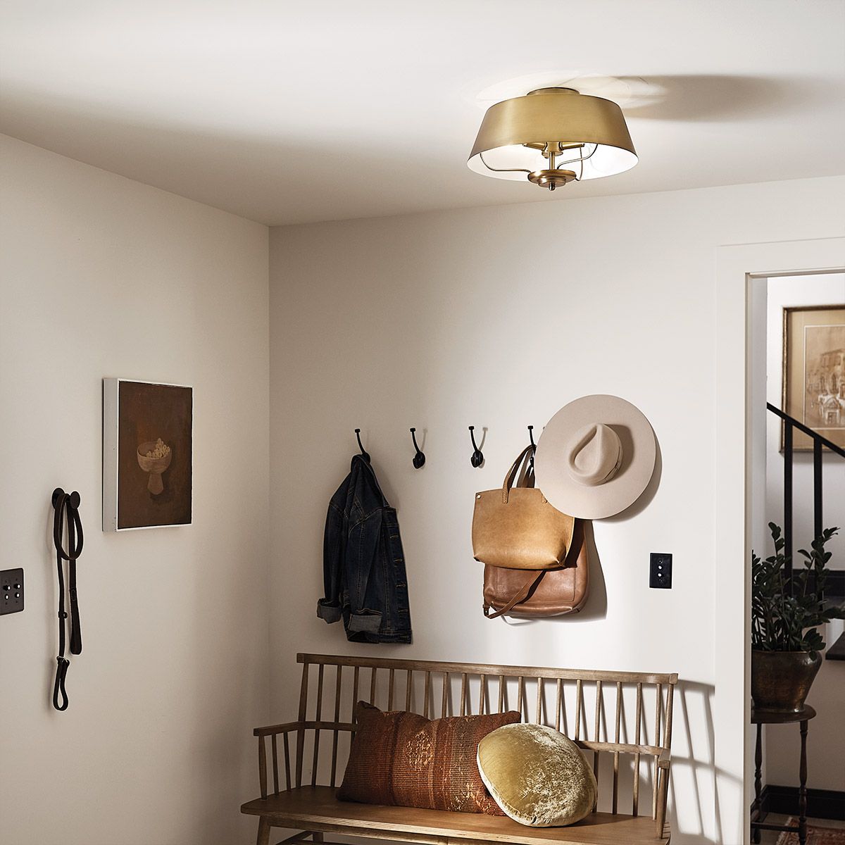 Kichler Luella 3 Light Duo-Mount Pendant - Brushed Natural Brass
