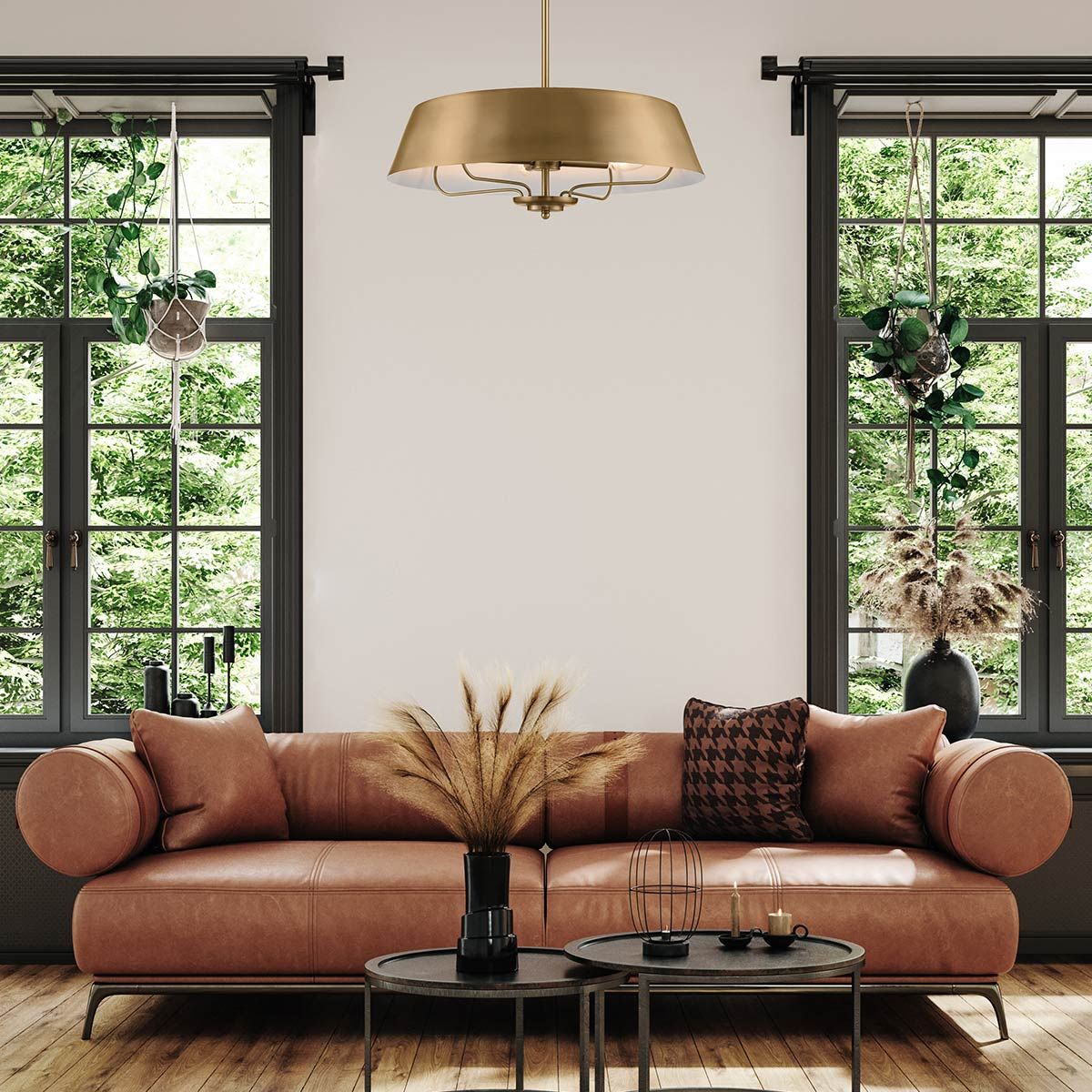 Kichler Luella 4 Light Duo-Mount Pendant - Brushed Natural Brass
