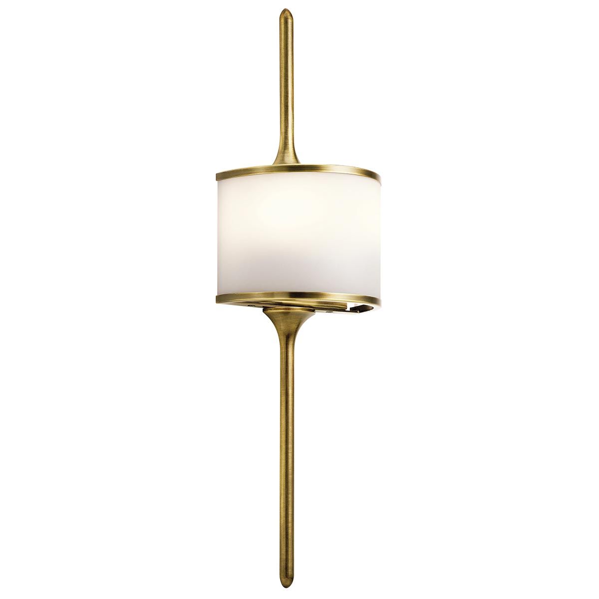 Kichler Mona 2 Light Small Bathroom Wall Light - Natural Brass