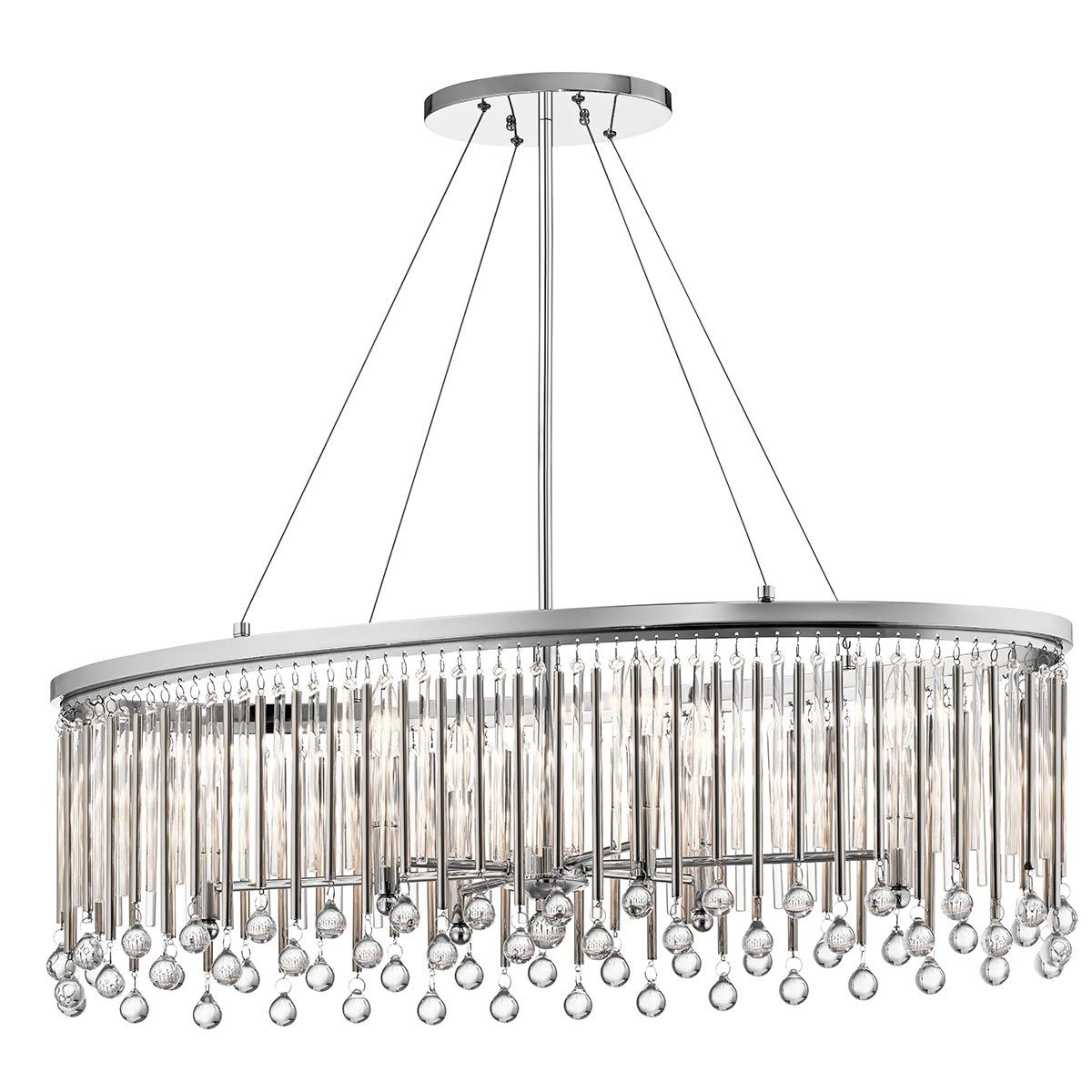 Kichler Piper 6 Light Oval Chandelier / Pendant - Polished Chrome