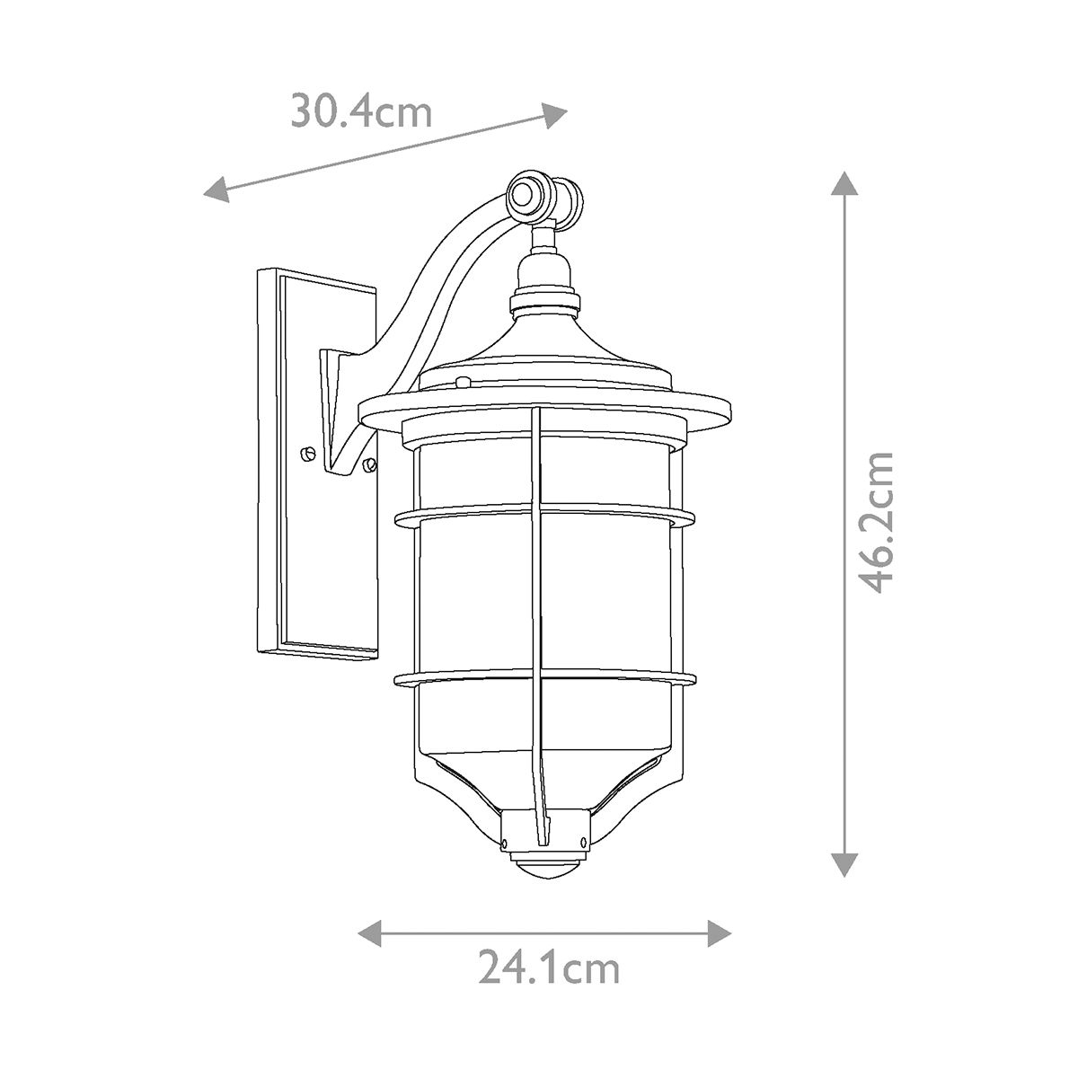 Kichler Royal Marine Single Medium Wall Lantern - Distressed Black
