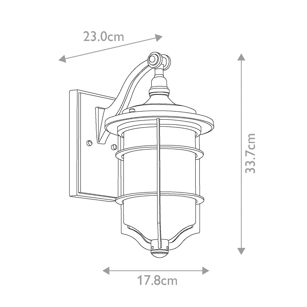Kichler Royal Marine Single Small Wall Lantern - Distressed Black
