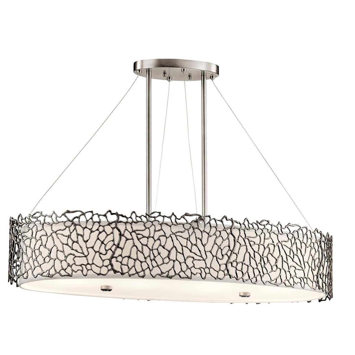 Kichler Silver Coral 4 Light Oval Island Light - Classic Pewter
