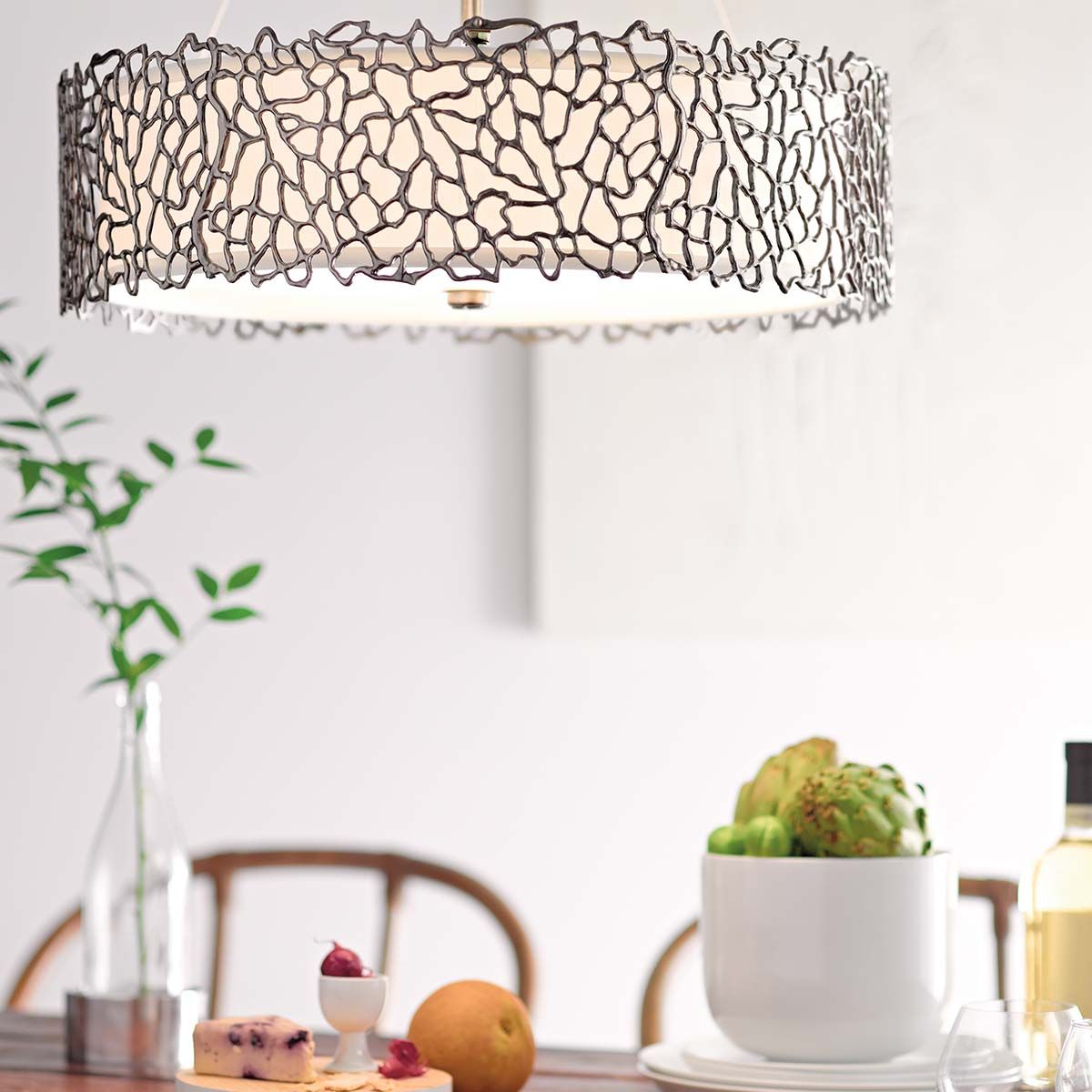 Kichler Silver Coral 3 Light Duo-Mount Pendant - Classic Pewter