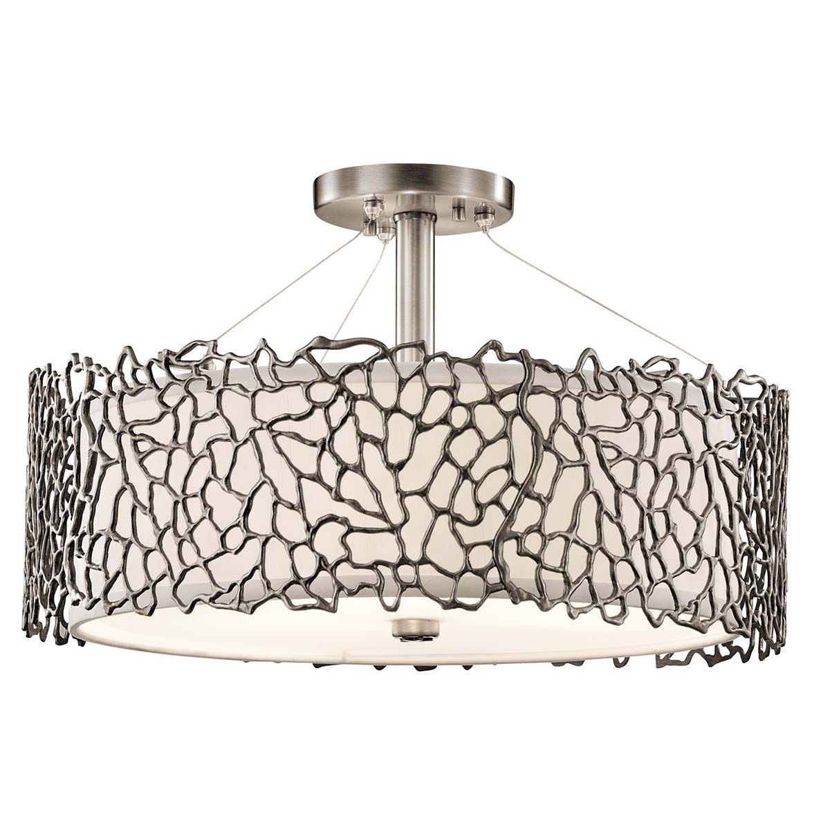Kichler Silver Coral 3 Light Duo-Mount Pendant - Classic Pewter