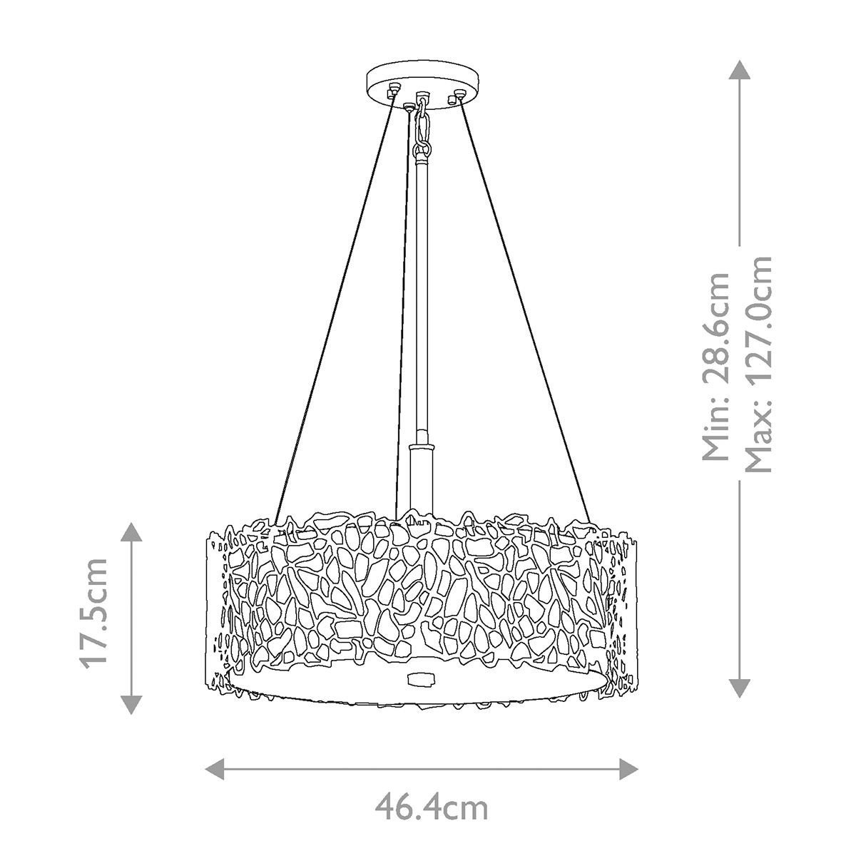 Kichler Silver Coral 3 Light Duo-Mount Pendant - Classic Pewter
