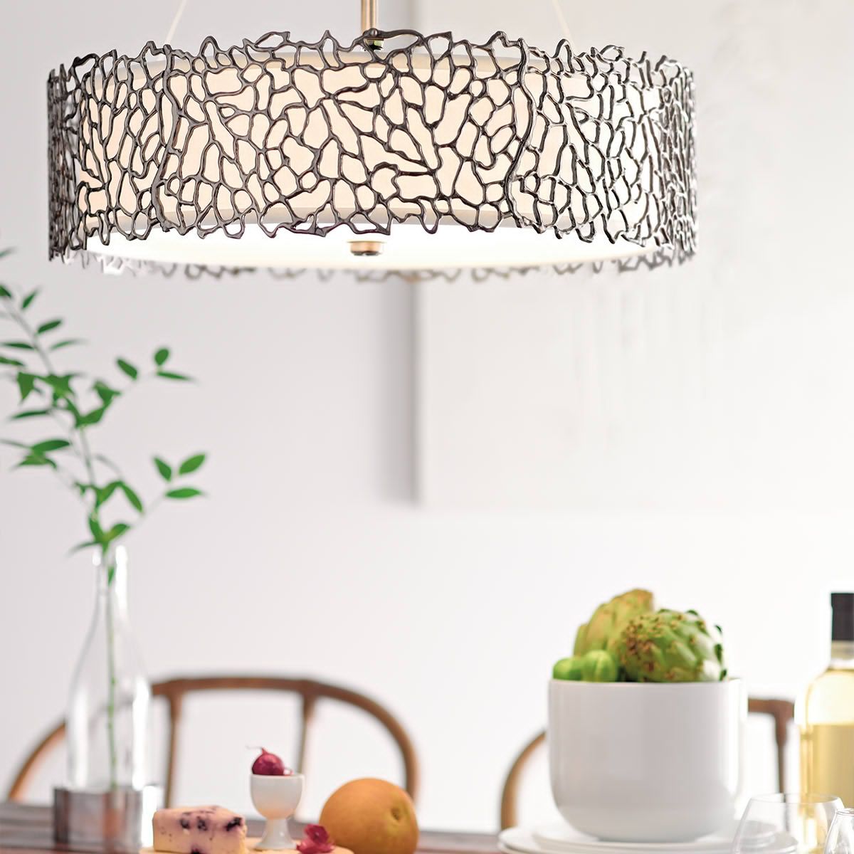 Kichler Silver Coral 4 Light Pendant - Classic Pewter