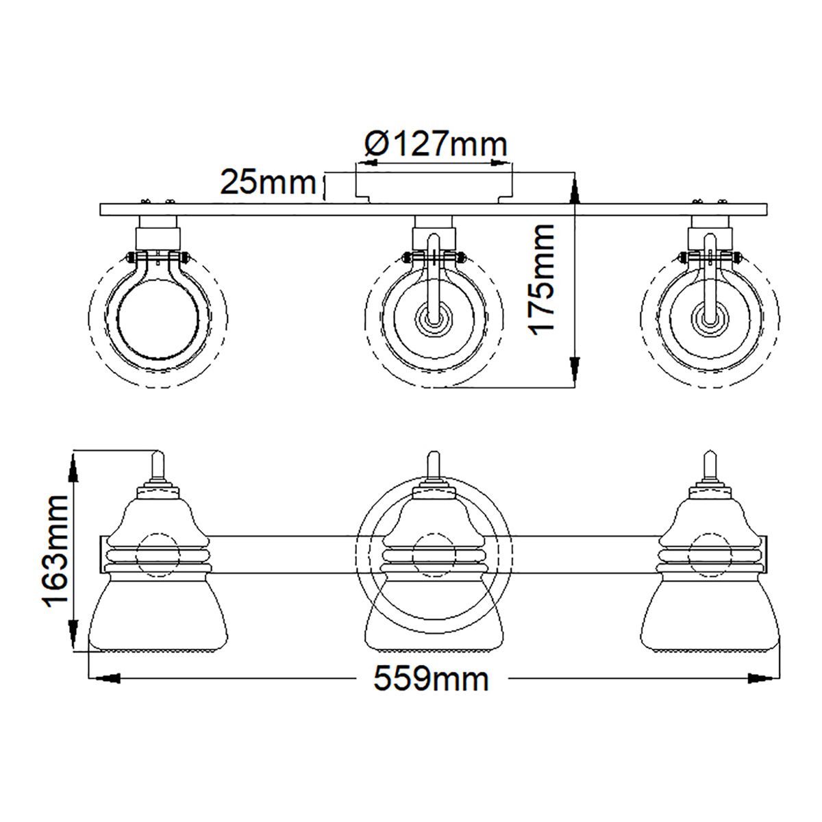 Kichler Talland 3 Light Bathroom Wall Light - Polished Chrome