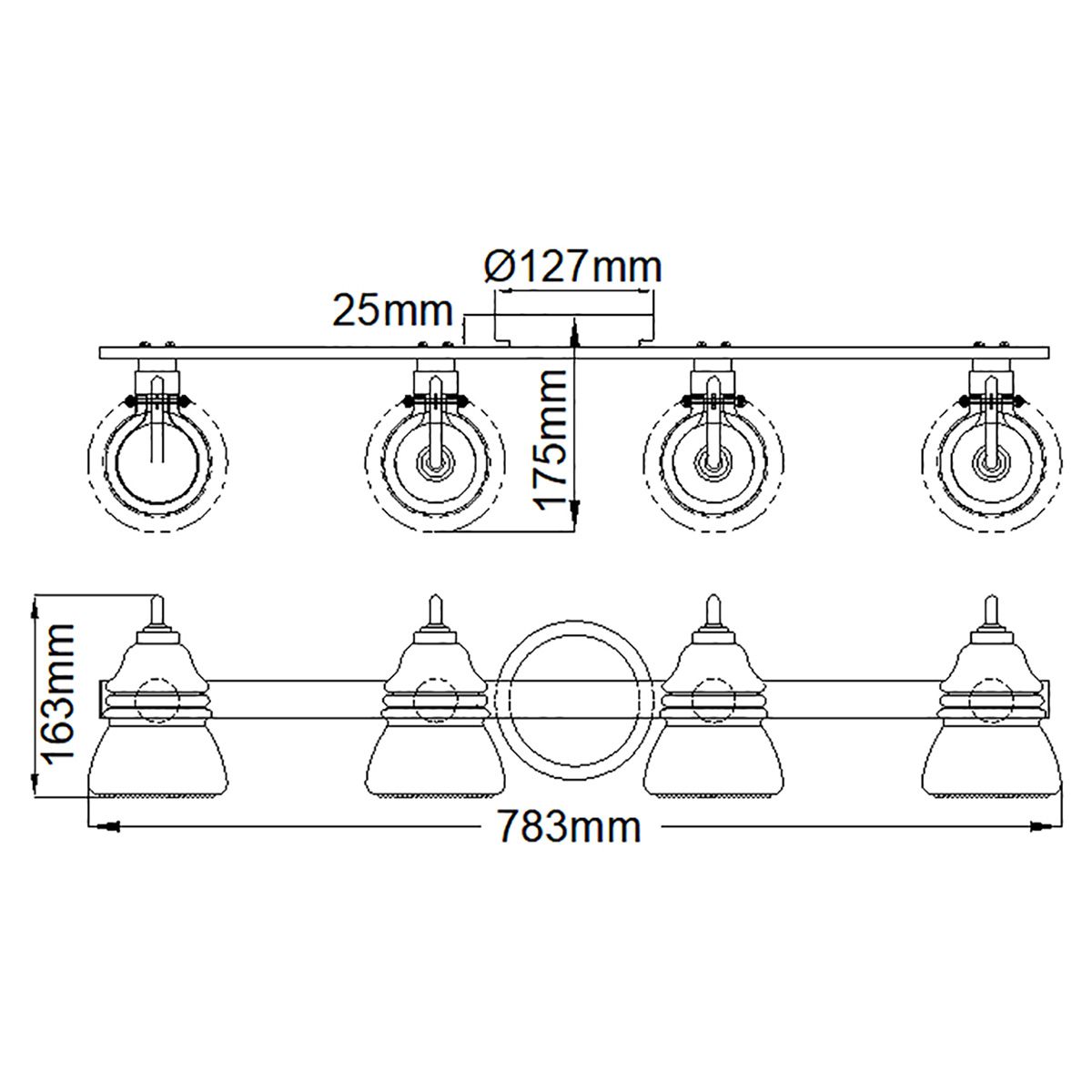 Kichler Talland 4 Light Bathroom Wall Light - Polished Chrome