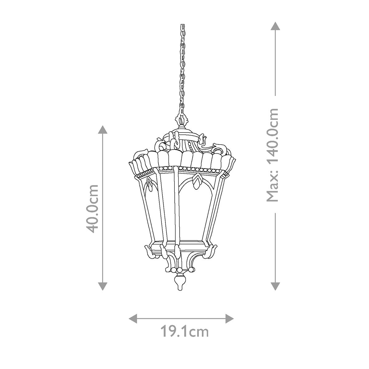 Kichler Tournai Single Medium Chain Lantern - Londonderry