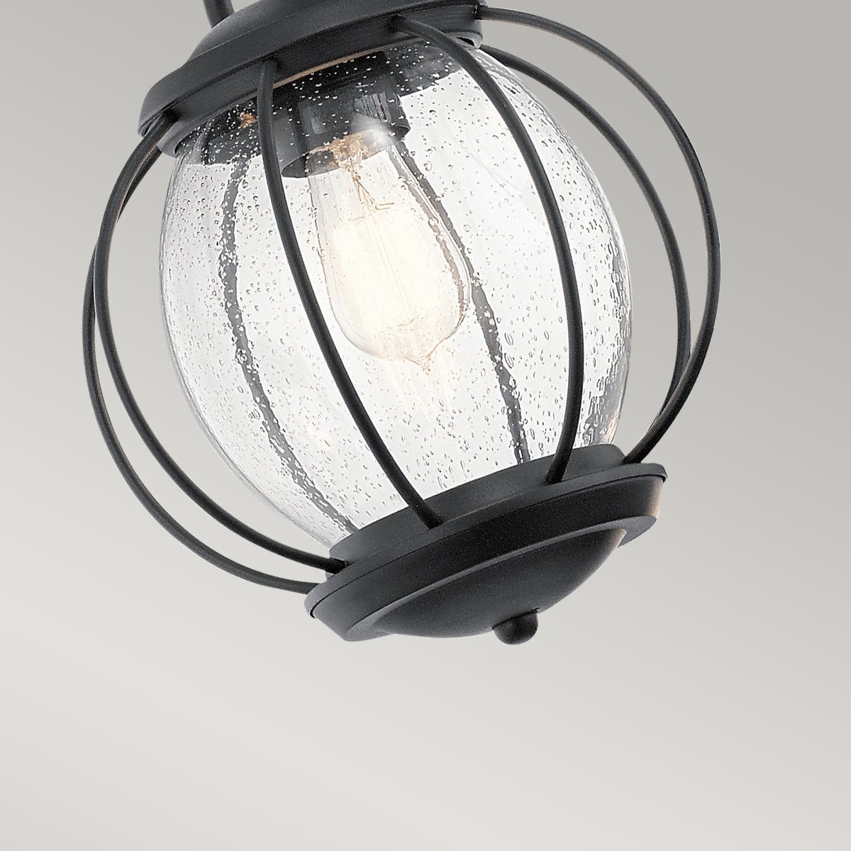 Kichler Vandalia Single Small Chain Lantern - Textured Black