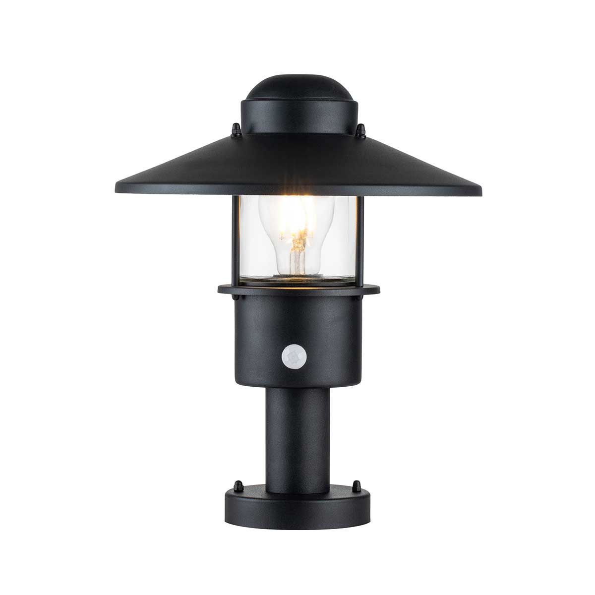 Elstead Klampenborg Single Pedestal with PIR - Black