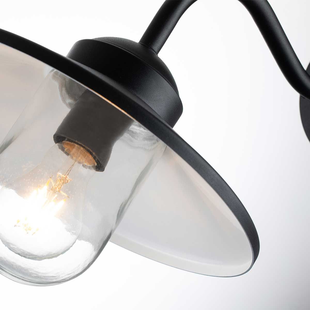 Elstead Klampenborg Single Wall Lantern with PIR - Black