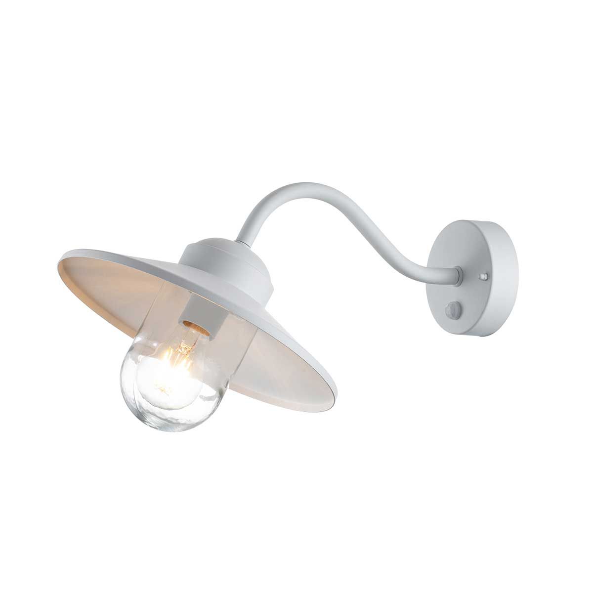 Elstead Klampenborg Single Wall Lantern with PIR - White
