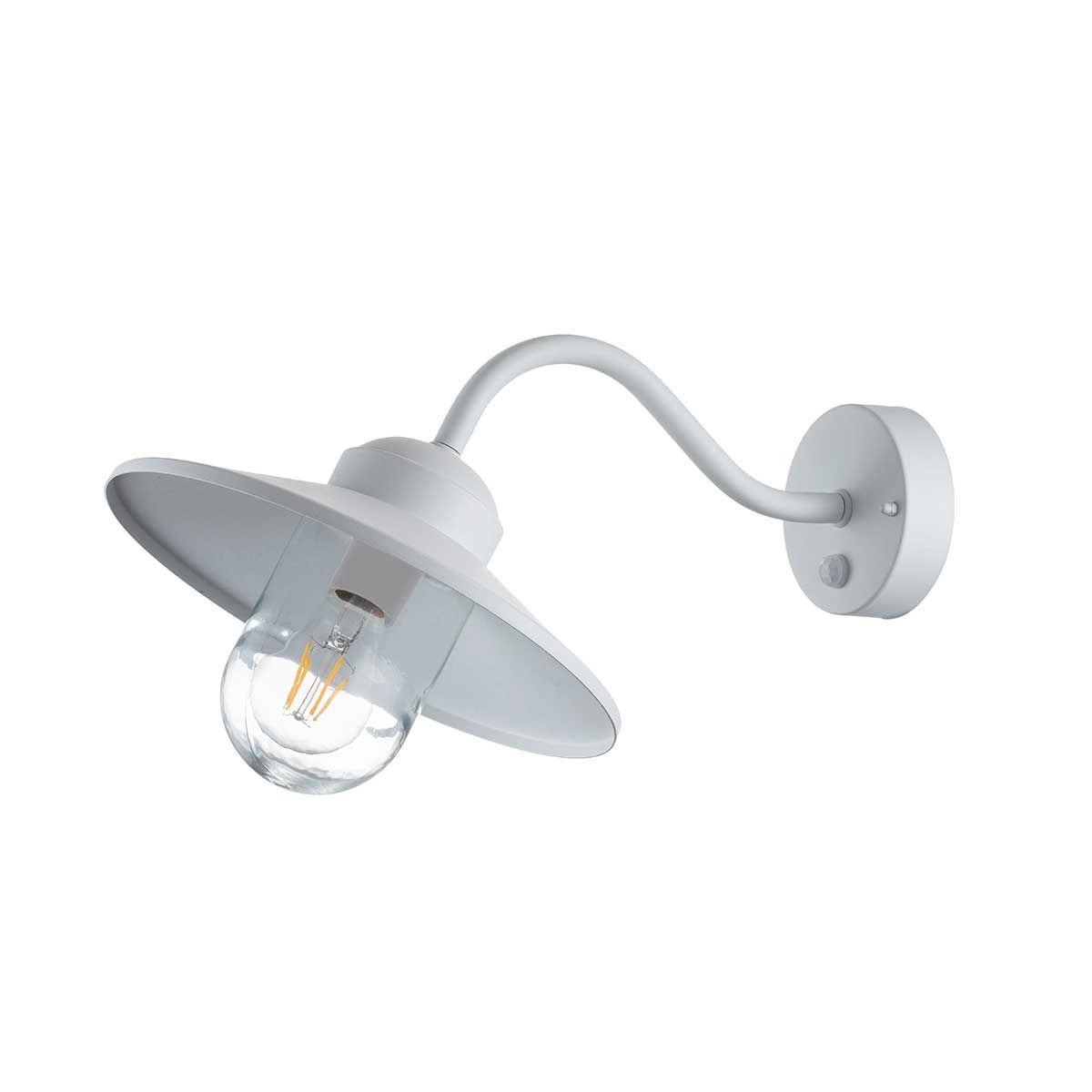 Elstead Klampenborg Single Wall Lantern with PIR - White