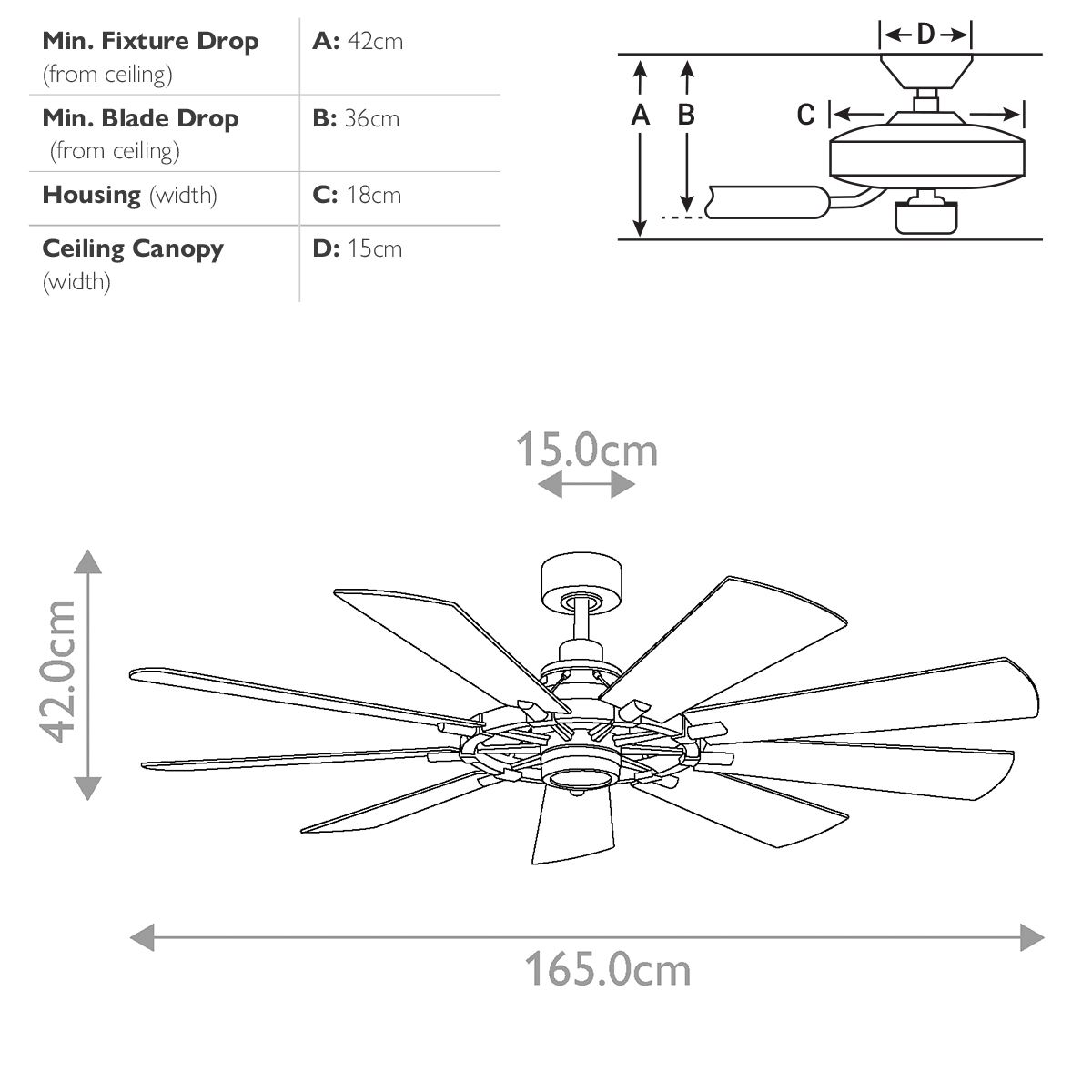 Kichler Gentry 65" Fan - Weathered Zinc