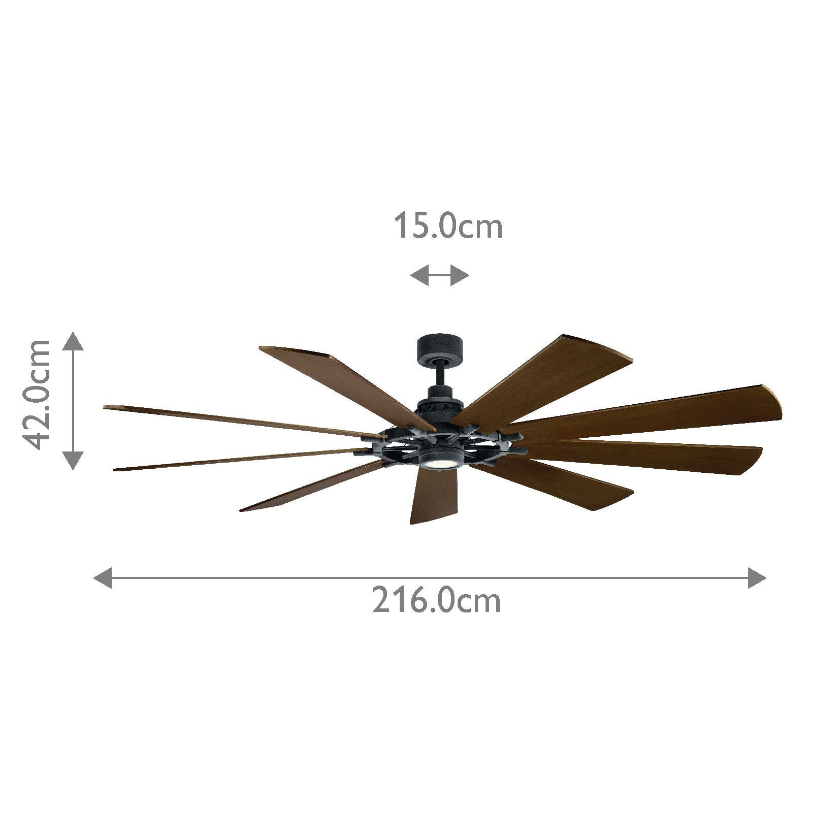 Kichler Gentry XL 85" Fan - Weathered Zinc