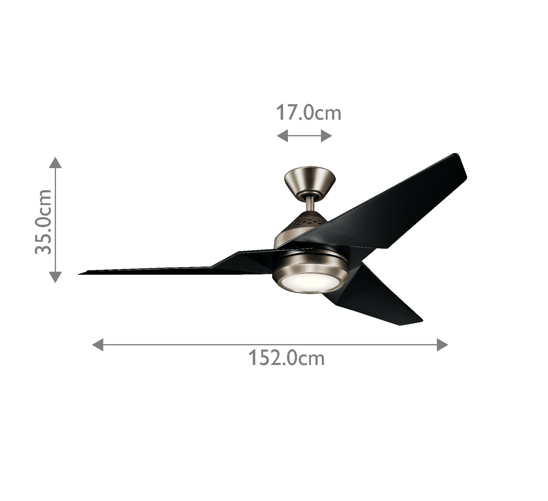 Kichler Jade 60" LED Fan - Antique Pewter