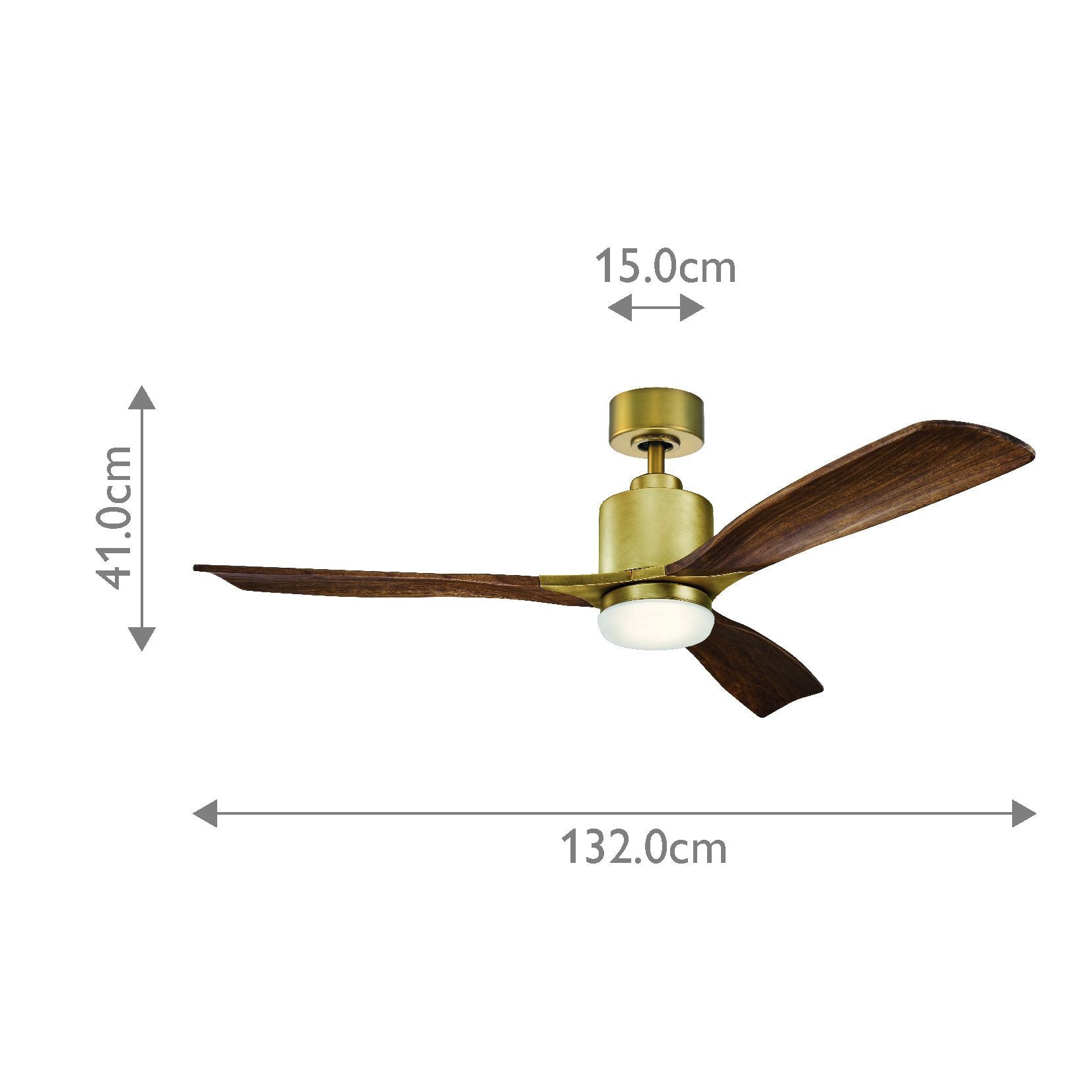 Kichler Ridley II 52" Fan - Natural Brass