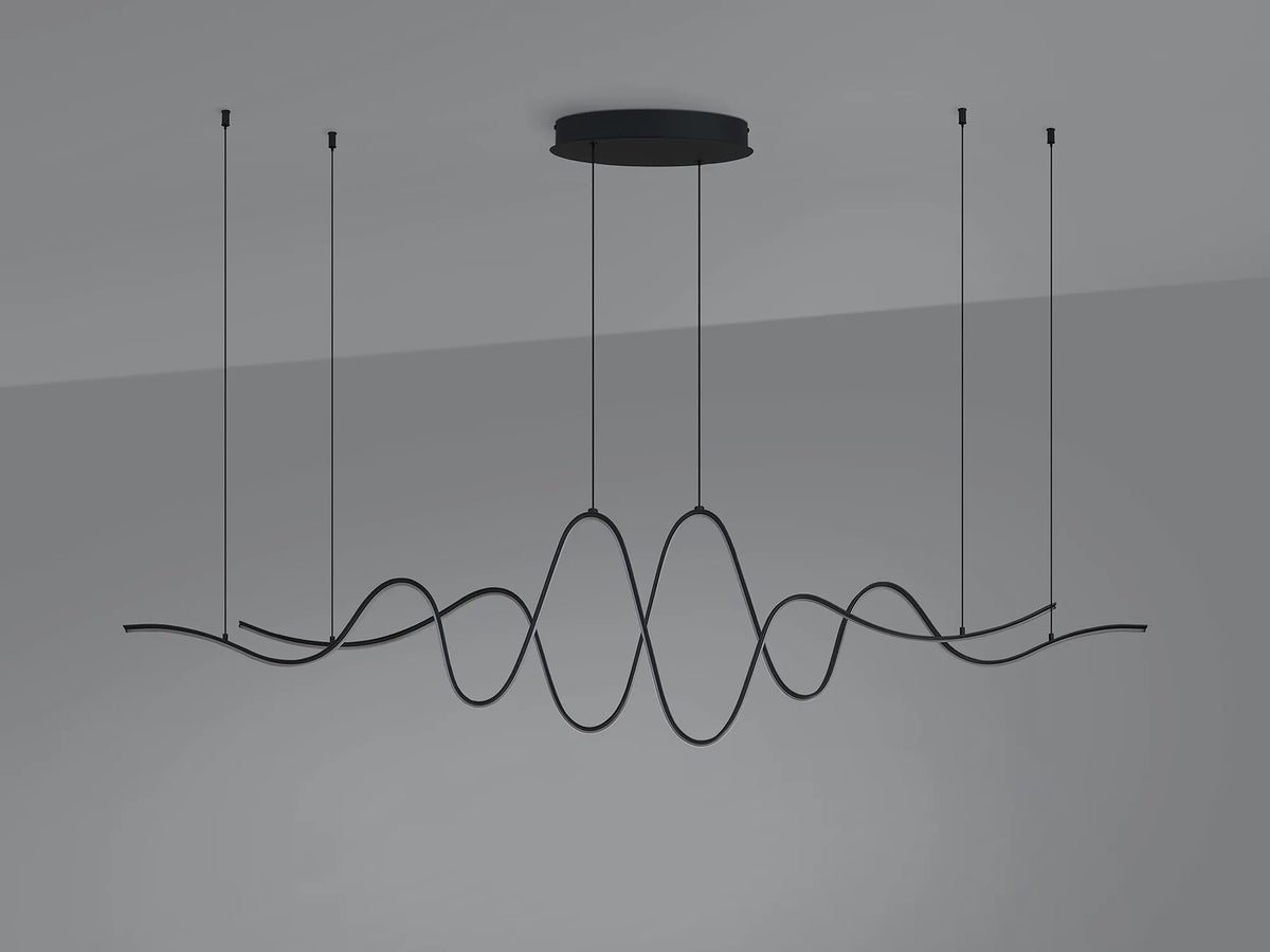 Fabula Laven Double Wave Pendant Light – Dark Grey
