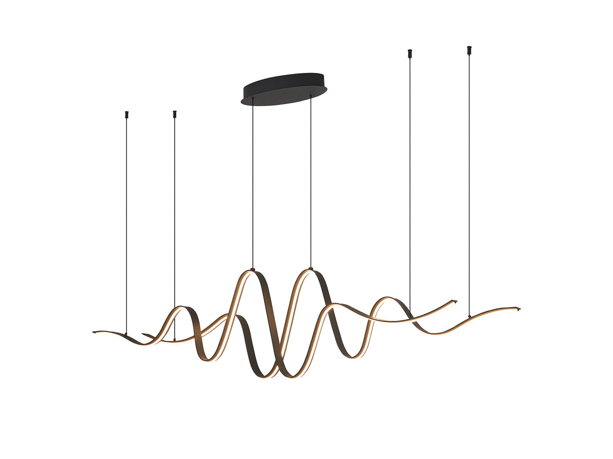 Fabula Laven Double Wave Pendant Light – Dark Grey 170 cm