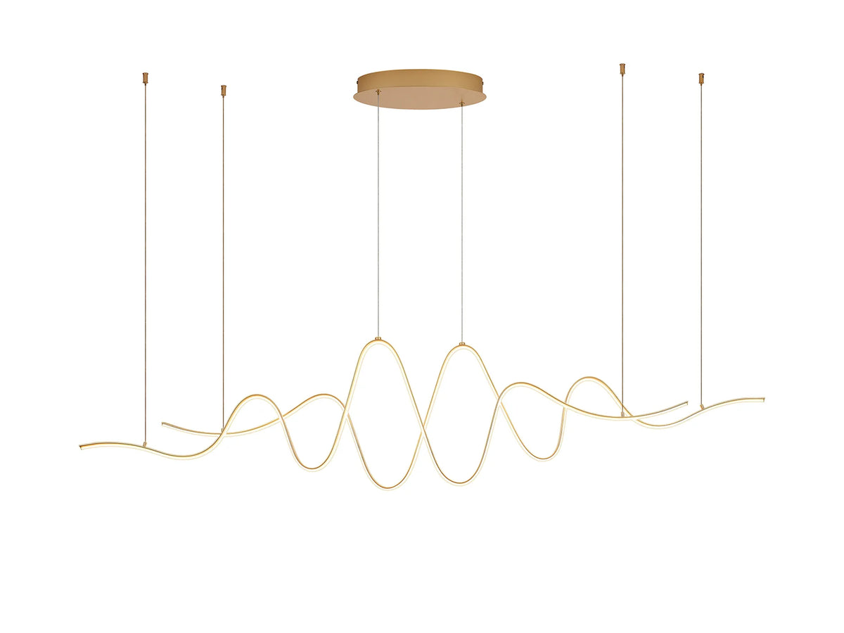 Fabula Laven Double Wave Pendant Light – Gold