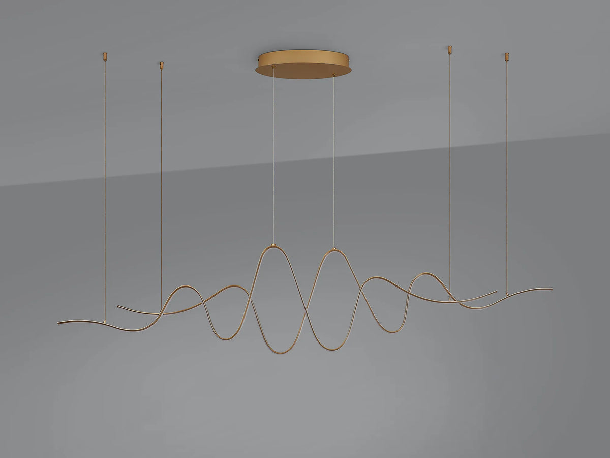 Fabula Laven Double Wave Pendant Light – Gold