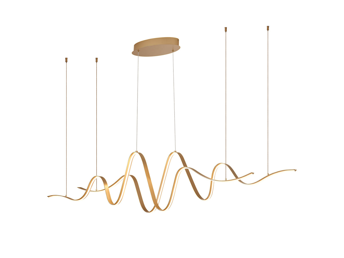Fabula Laven Double Wave Pendant Light – Gold 170 cm
