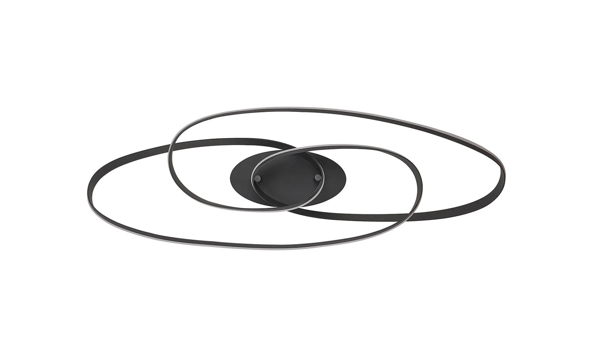 Fabula Laven Double Loop Flush Ceiling Light – 100.5 cm – Dark Grey