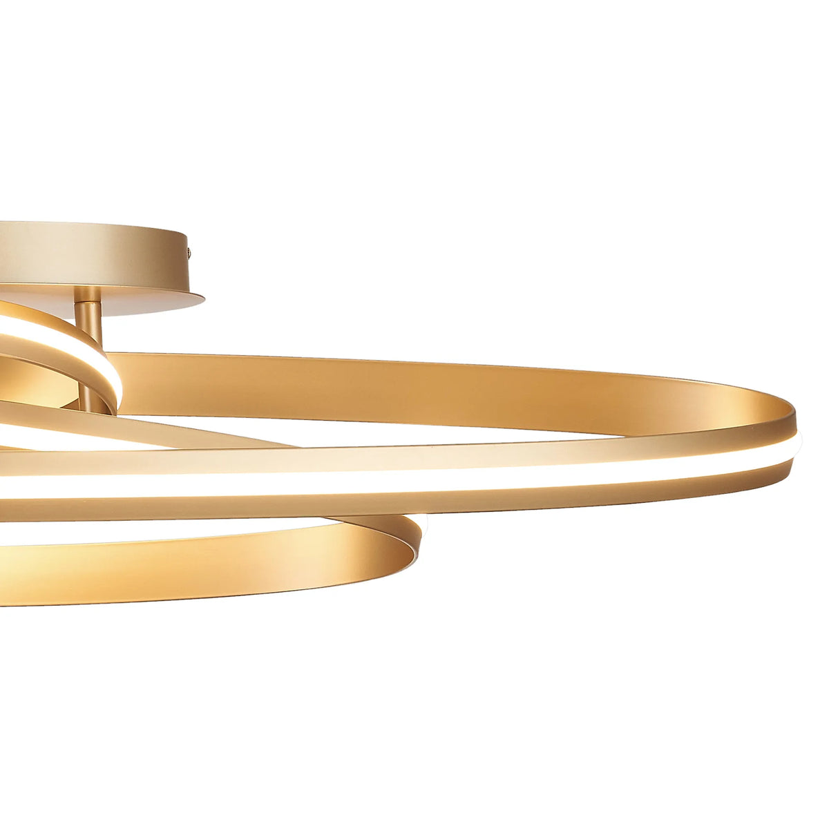 Fabula Laven Double Loop Flush Ceiling Light – 100.5 cm – Gold