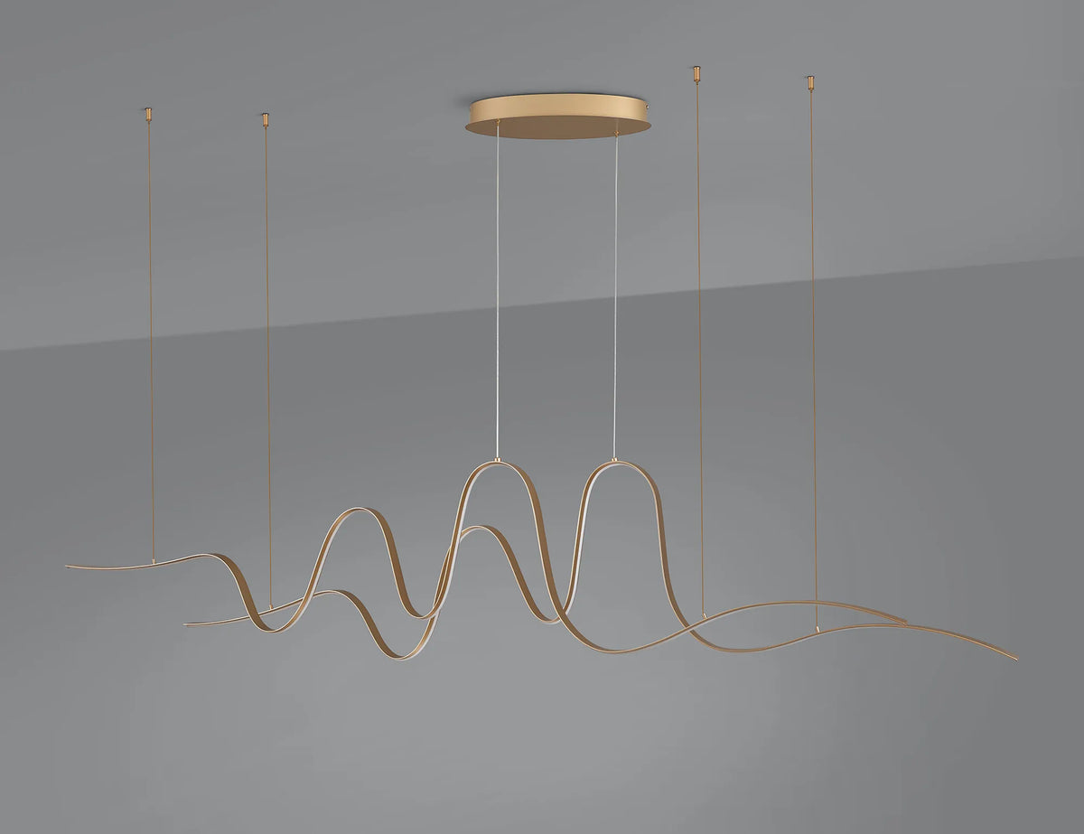 Fabula Laven Double Wave Pendant Light – Gold