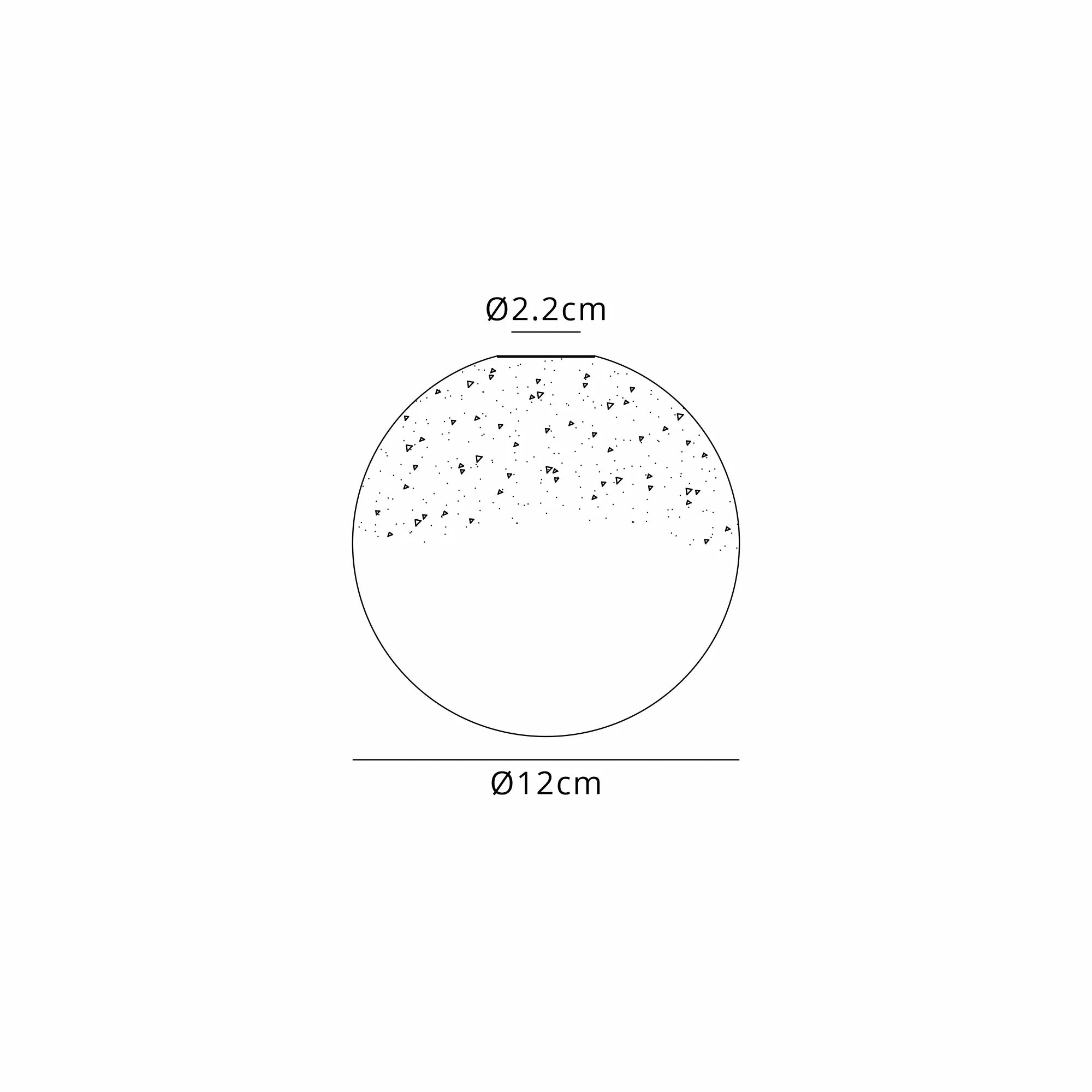 Dene 12cm Two-Tone Snow Specks Round Glass Shade (J) White & Clear