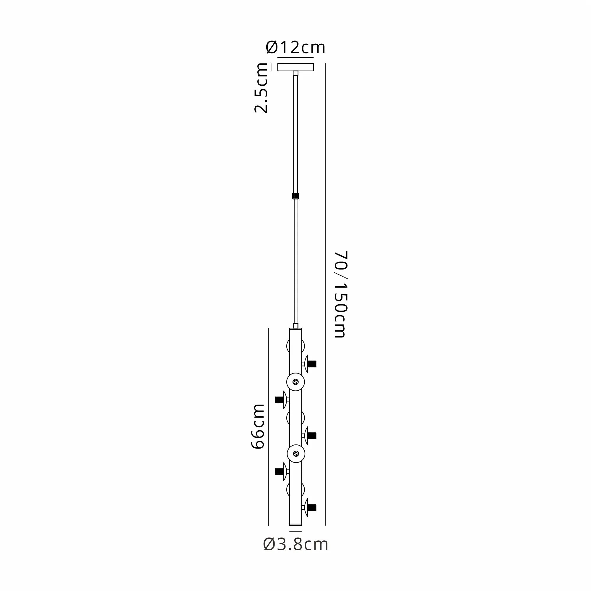 Deacon Vertical Linear Telescopic Pendant (Frame Only) 10 Light - Satin Nickel