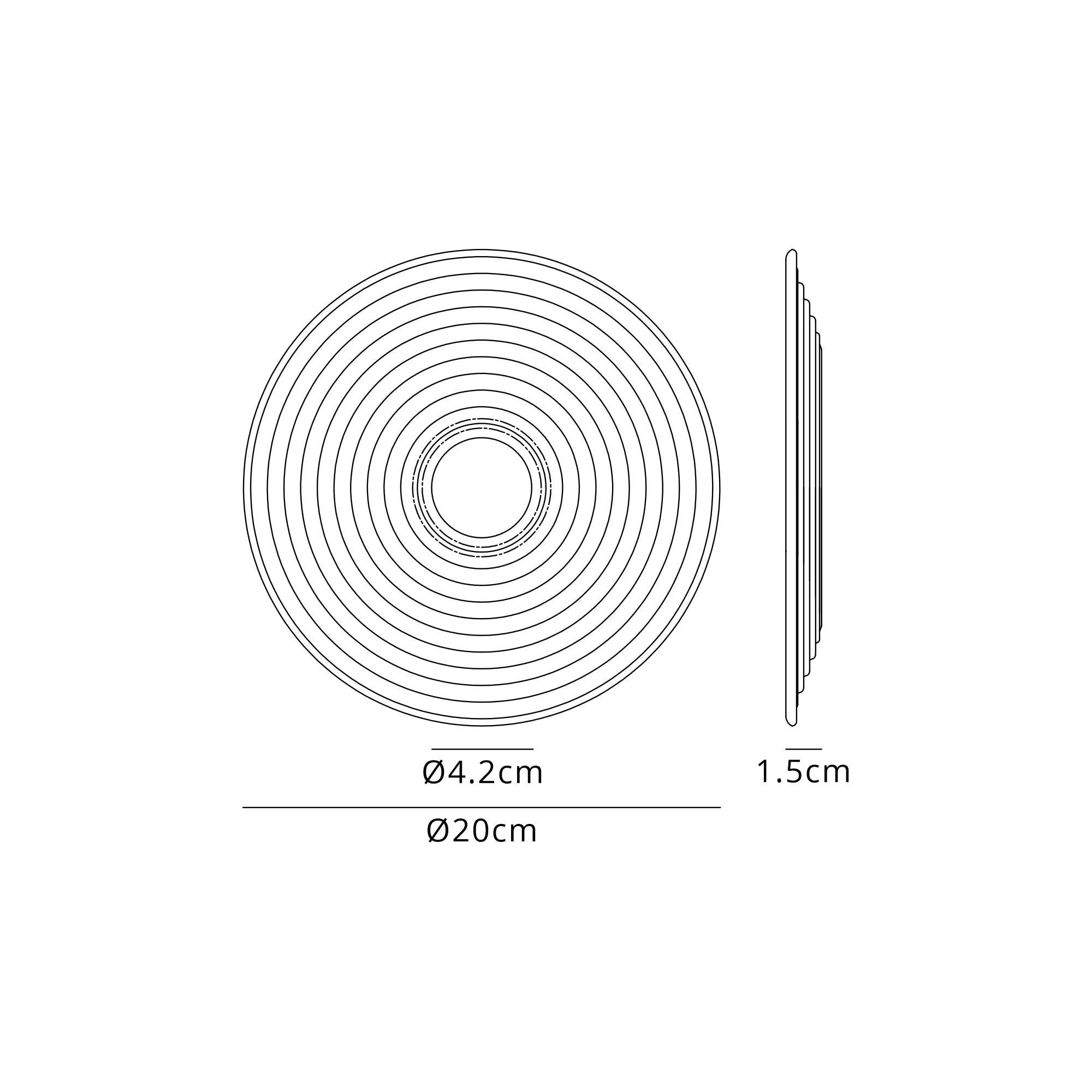 Milton 20cm Round Glass (A) - Smoke