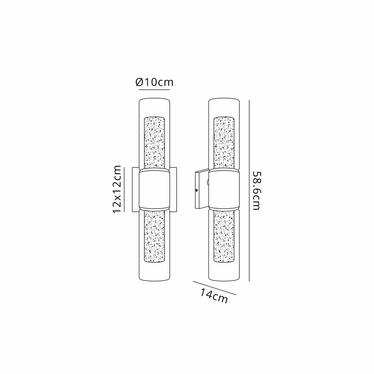 Fabula Henley IP65 2 Light Wall Light – Anthracite & Frosted Glass