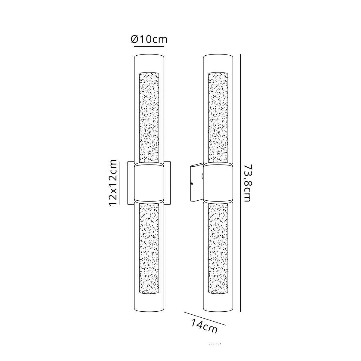 Fabula Henley IP65 2 Light Wall Light – Anthracite & Frosted Glass