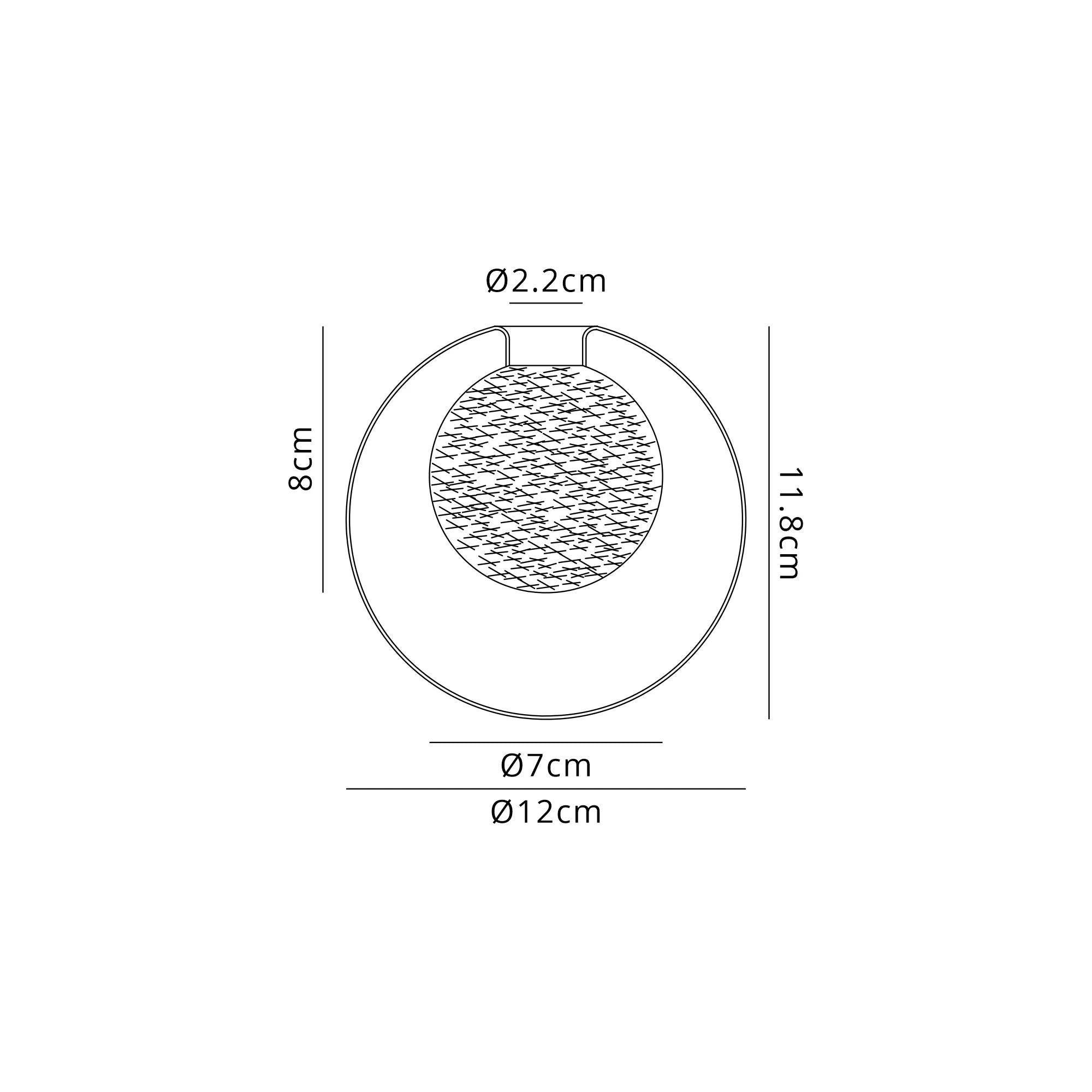 Bradley 12cm Round Clear with Inner Gold Globe (C) Glass Shade