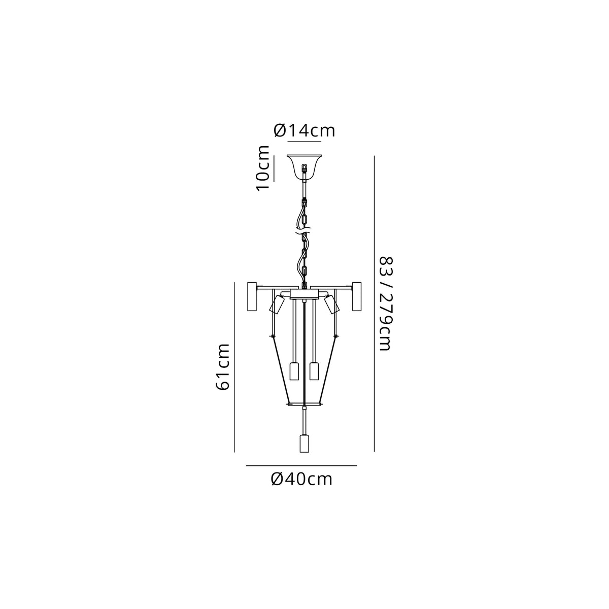 Fabula Cedar Round 3 Tier 8 Light E14 Pendant Light – 40 cm – Polished Nickel & Cognac Sculpted Glass