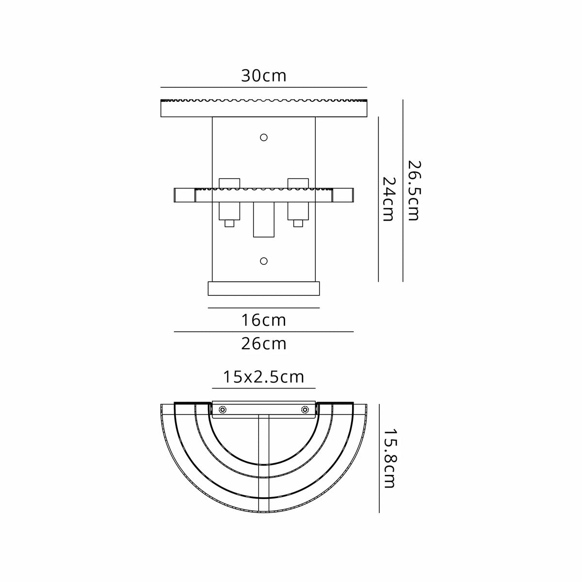 Fabula Hutton 32 x Large Wall Light – 32 cm – Black & Frosted Glass