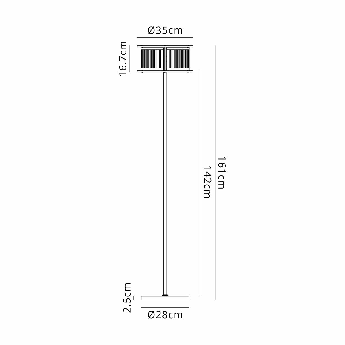 Fabula Jennifer Floor Lamp – 35 cm – Brass & Clear Glass
