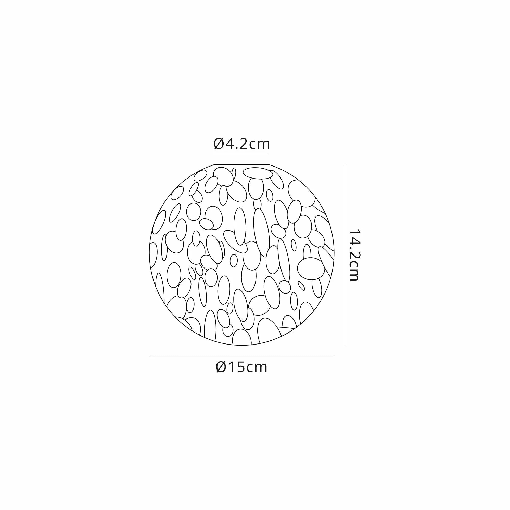 Sycamore 15cm Round Speckled Glass Shade -White & Clear