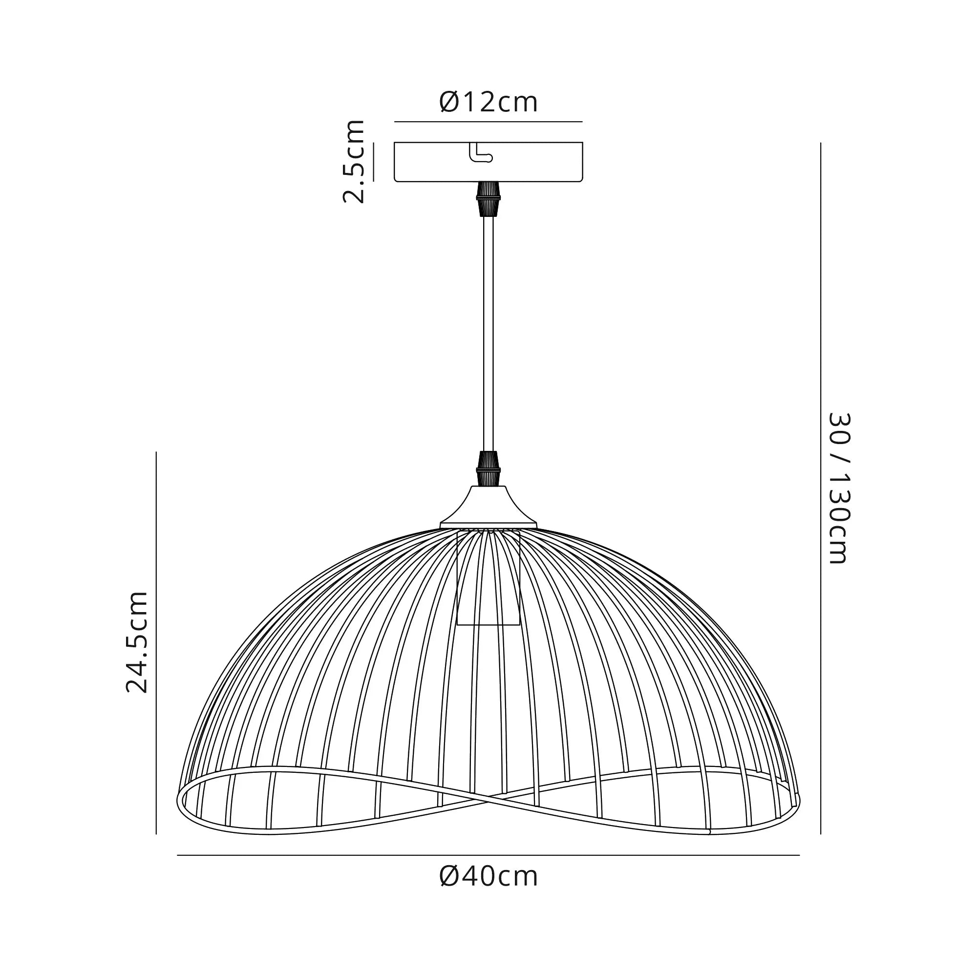 Halstead Dome Pendant - Painted Gold