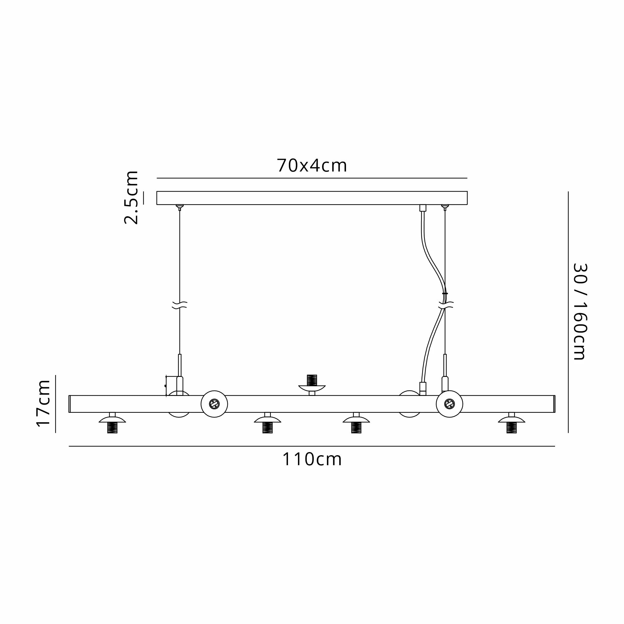 Deacon Linear Pendant (Frame Only) 9 Light - Satin Gold