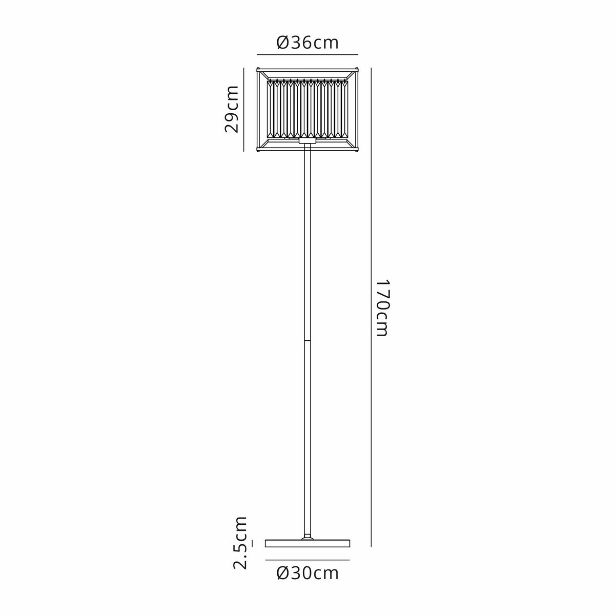 Fabula Oakhurst Floor Lamp – 36 cm – Satin Black & Clear Crystal