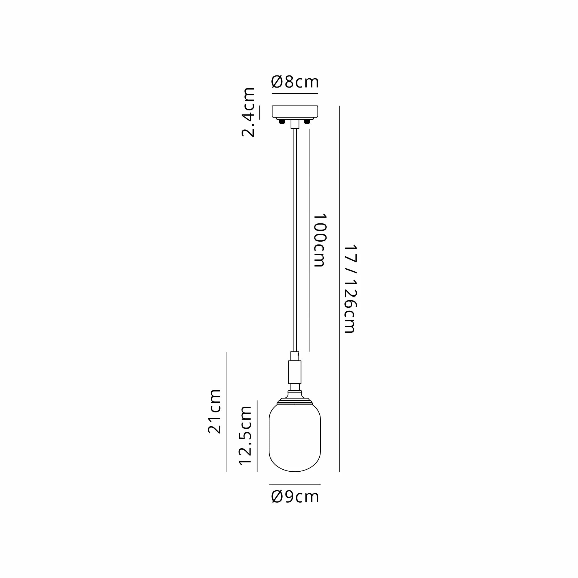 Dene Pendant 1 Light - IP44 Polished Nickel & Opal Smooth Tubular Glass