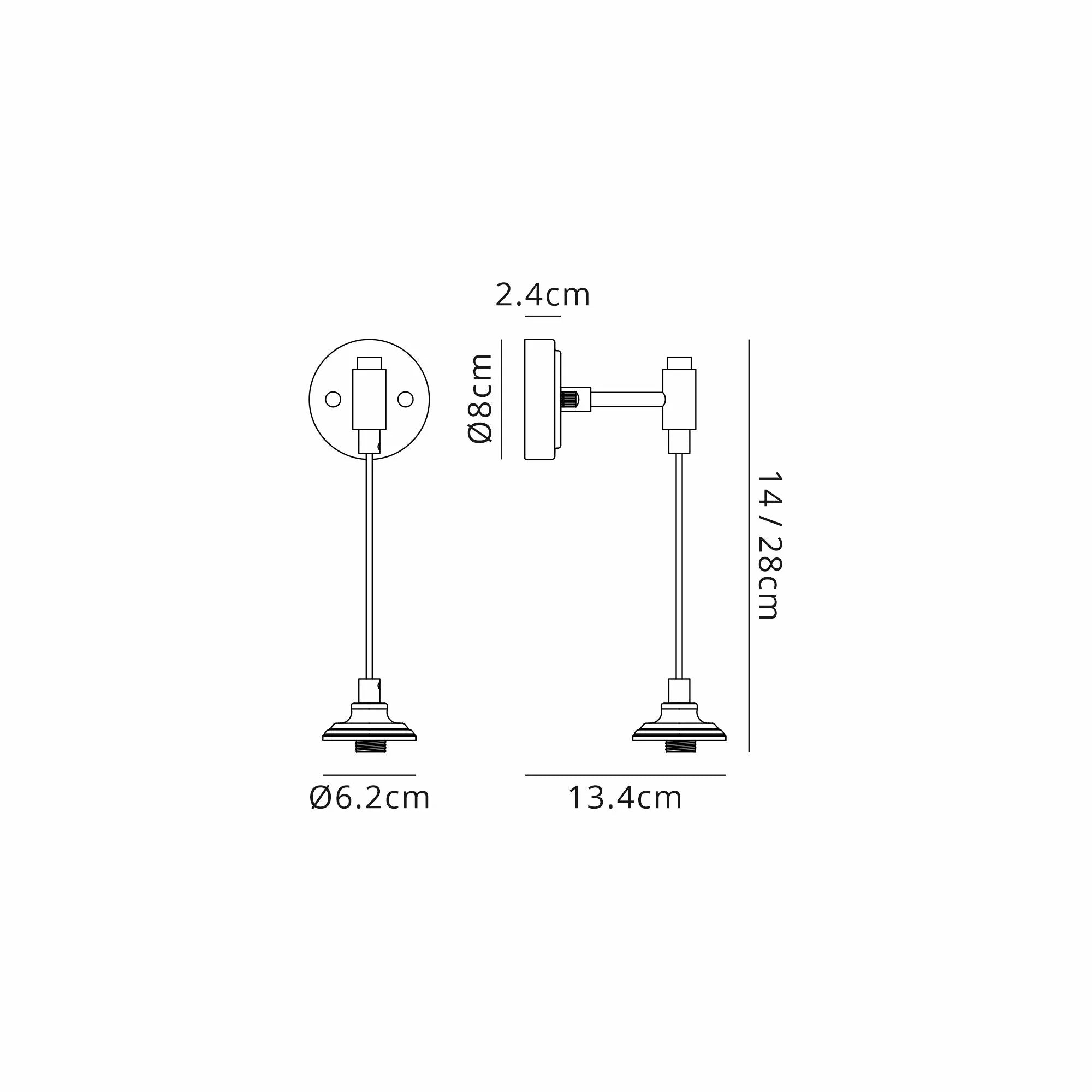 Dene Adjustable Wall Light - Frame 1 Light - IP44 Satin Black