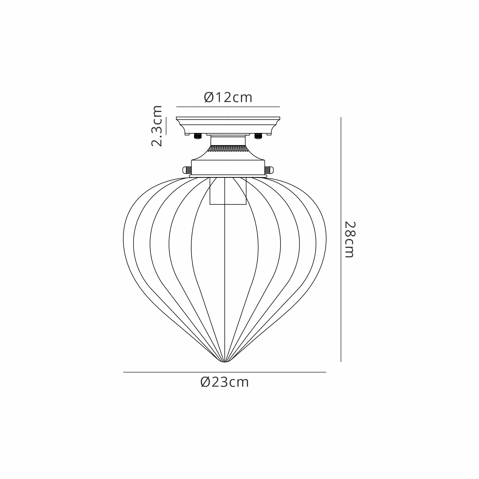 Grove Flush Ceiling Light with Flower Bud Shade - Satin Black & Smoke