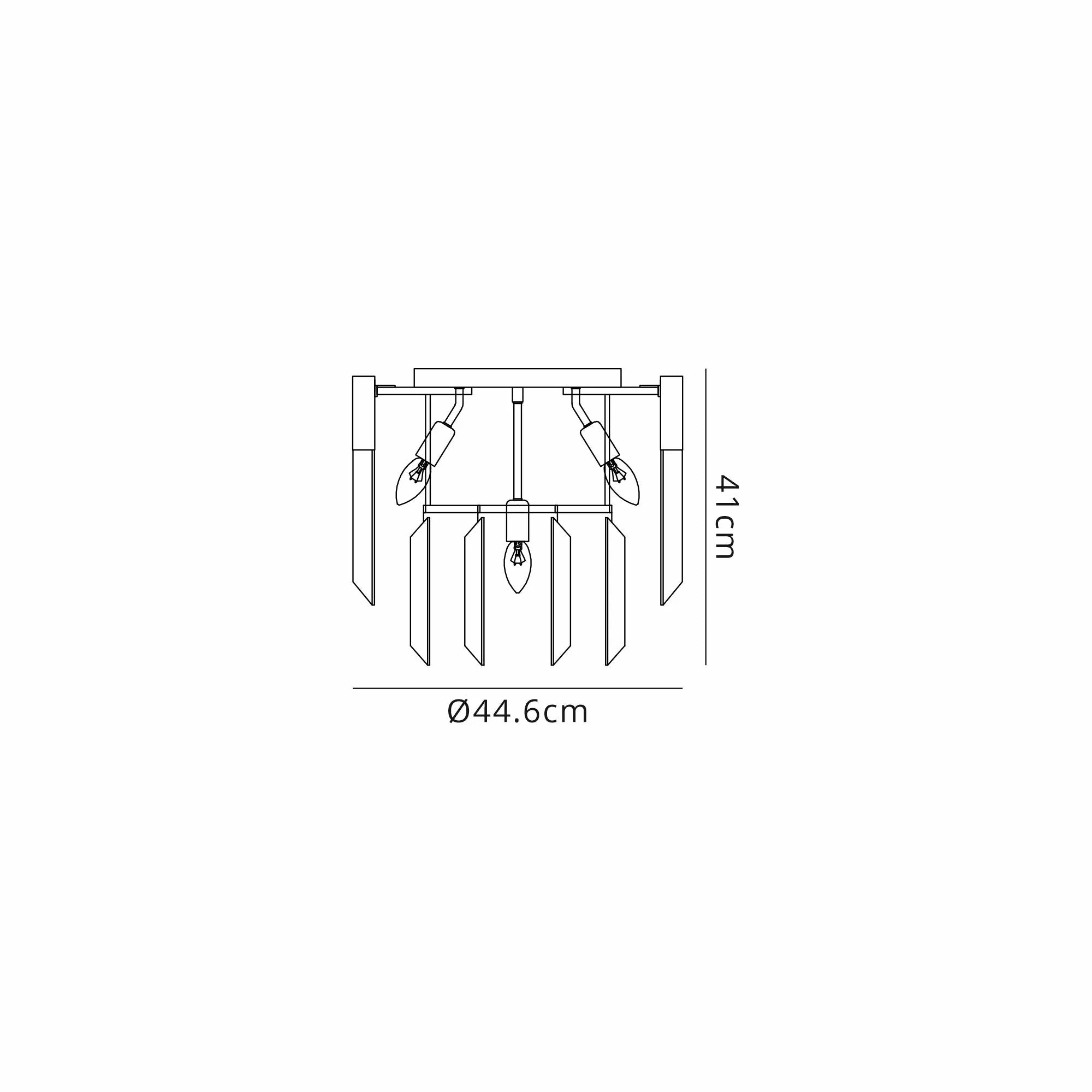 Cedar 45cm Flush Ceiling Round 5 Light - Brass & Cognac
