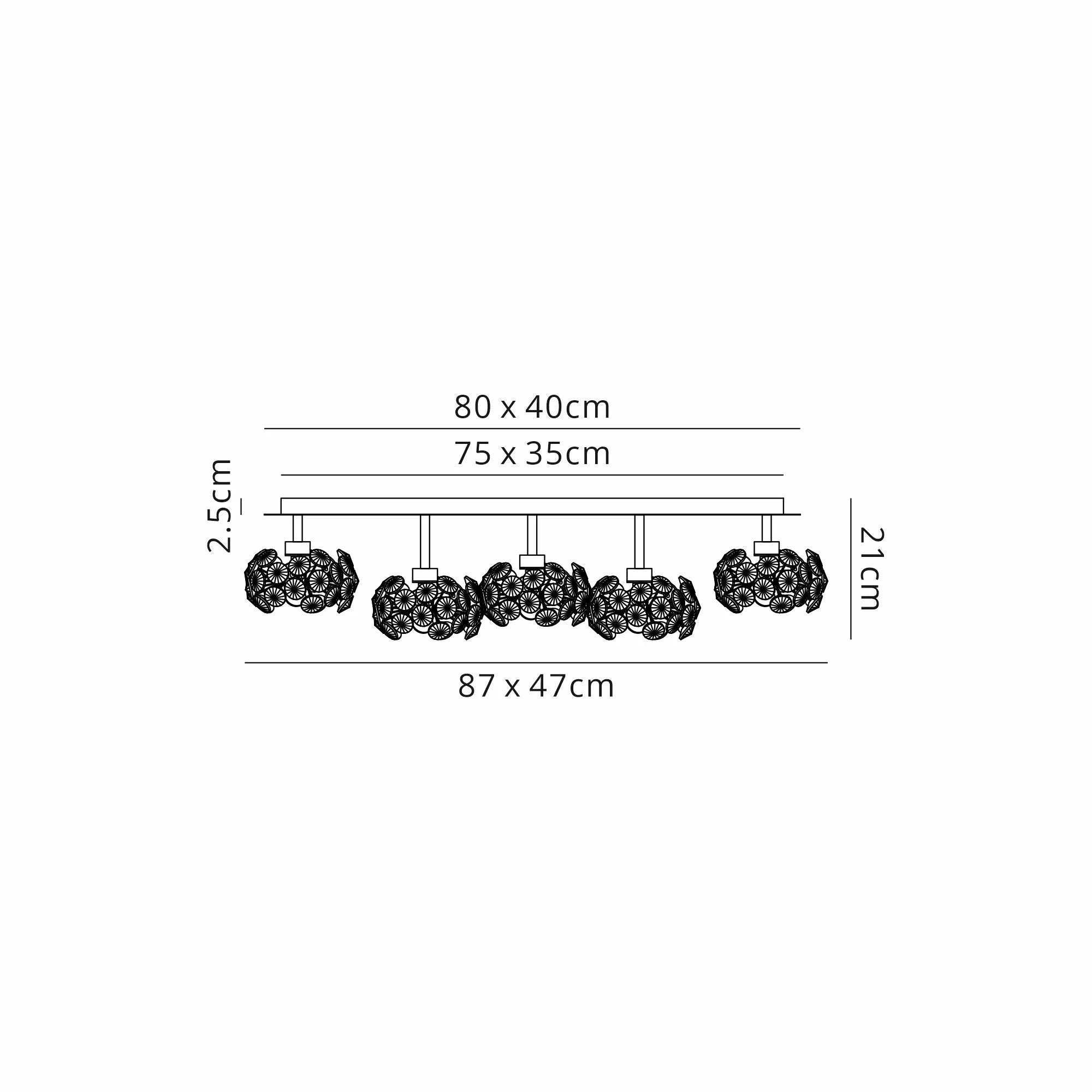 Grosvenor Polished Chrome Rectangle 8 Light - Flush Fitting - Chrome & Clear Crystal Shade
